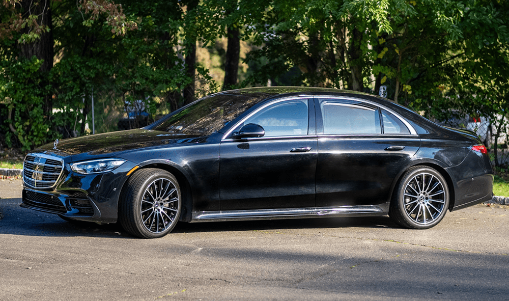 Black car on sunny day
