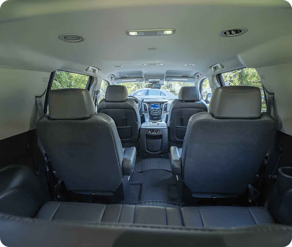 Spacious SUV interior view